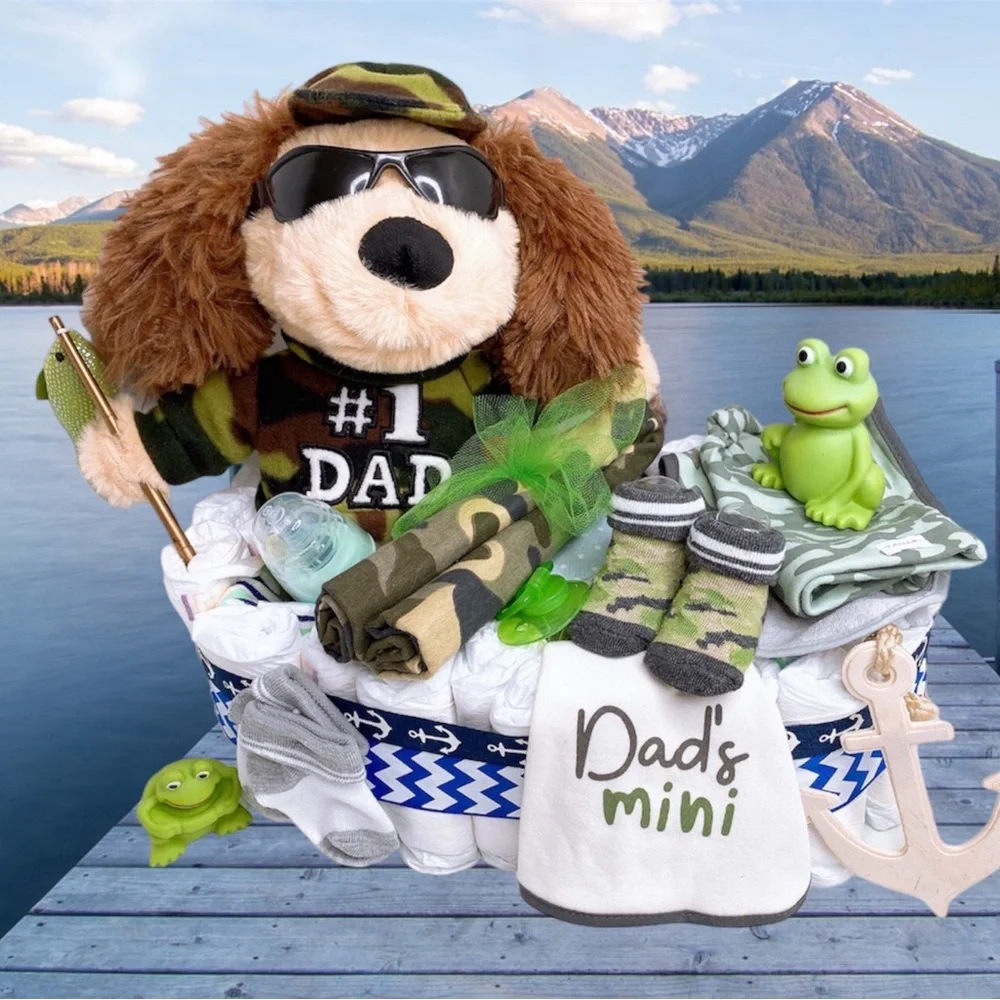 Boat Fisherman Diaper Cake